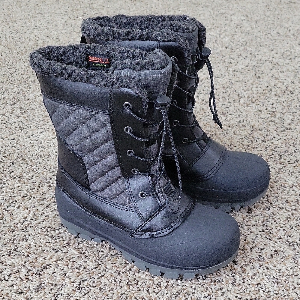 All in Motion Kids Black and Gray Winter/Snow Boots